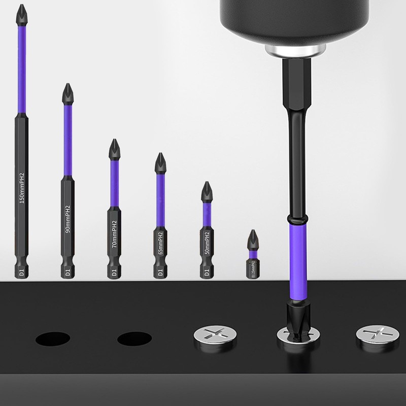Phillips Driver Bit Set, High Hardness Rustproof Tungsten Steel Magnetic