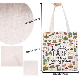 TSOTMO Lake Life Gift Boating Tote Bag For Lake Days Summer Life Gift Lake Vacation Summertime Gifts (Lake Tote)