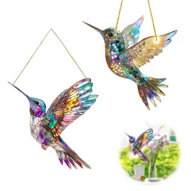 Yistoi Pack of 2 Sun Catchers, Hummingbird Decoration, Suncatcher Prism, Hummingbird, Suncatcher Window, Window Decoration, Hanging, Birds Suncatcher, Decorative Window, Home Garden Decorations