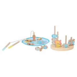 Classic World Fishing Game from 2 Years | Fish Fishing Game (3-in-1) | Balancing Game, Stacking Game for Children | Montessori | Wooden Fishing Game