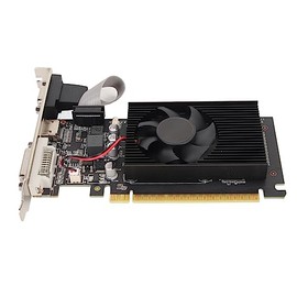 GT610 Independent Graphics Card, 2GB DDR3 64bit Computer Graphics Card High Definition Multimedia Interface with Silence Cooling Fan for Computer Desktop