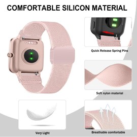 VELULYX Nylon Magnetic Band Compatible Veryfit Smart Watch IDW19/IDW13/IDW16/IDW18, 22MM Band Elastic for Gloryfit P66/P66D/P72/P95, TUYOM LW36, H1/D1,T50S, Y6, YB54, G39, AGPTE LW11