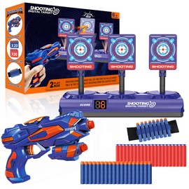 Juguetes para Niños 6 a 15 Años, Objetivos de Tiro para Nerf Flechas con Pistola de Dardos Espuma, 60 Darts y 1 Dart Pulsera, Diana para Nerf Gun, Juego de Disparo, Regalos Cumpleaños Infantiles