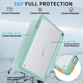 Trifold Stand Case for 8" Tablets, Not Suitable for Onn TCL 8 inch, Mansiruyi Slim Light Smart Case with Auto Sleep/Wake -Light Green
