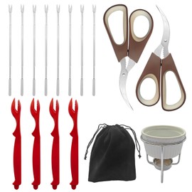 Kitchen Seafood Scissors Set, With Serrated Blades Stainless Steel Cooking Scissors Silicone Handle for Cutting Crab, Fish, Poultry, Meat and Vegetables (Set of 2)