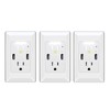 NineLeaf 4.2A Fast Charging LED Night Light USB Outlet,2 AC