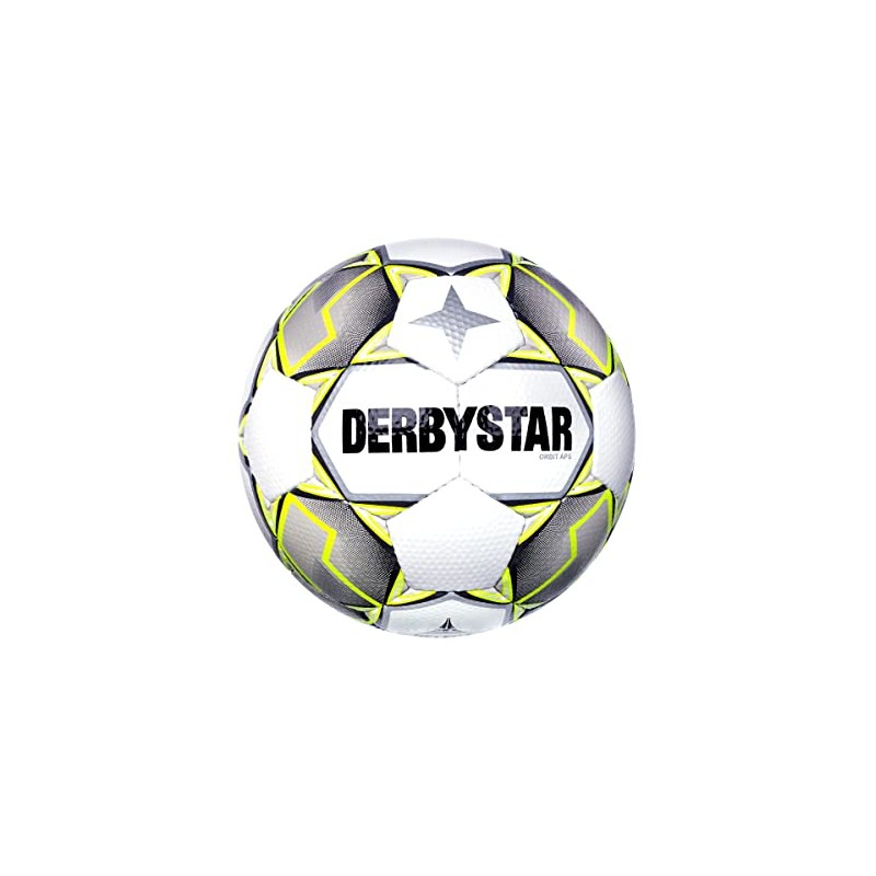 Derbystar Brillant Orbit APS v21 Football, White/Grey/Yellow, 5