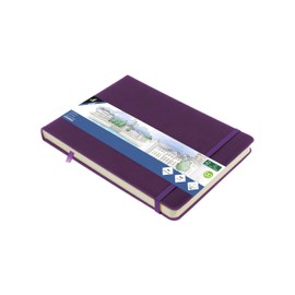 Skizzenbuch Kangaro A5 landscape Purple Heart PU Hardcover 80 Blatt 140 Gramm cremefarbenes Papier mit Gummiband und Band