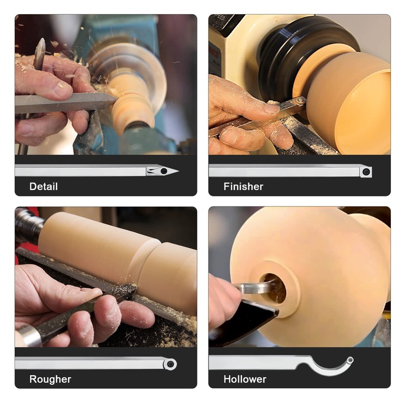 Carbide Lathe Tools, Christmas Gifts,Wood Lathe Tools with Removable Handle,