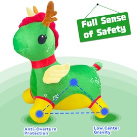 Bouncy Horse - Baby Toys Inflatable Plush Bouncing Deer Hopper, Indoor Outdoor Toys Ride On Animal with Pump for Boys Girls Toddlers Birthday Party Gifts