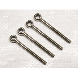 M5 Long Shank Eye Bolts Stainless Steel x4 (Metric Thread Rope Cable Marine Grade)
