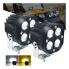 Par Faros De Lupa Led Luz Doble Color Para Moto