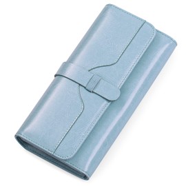 SENDEFN Leather Purses for Women, RFID Blocking Wallet for Women, Long Ladies Purse with Multiple Card Slots and Zipper Compartment