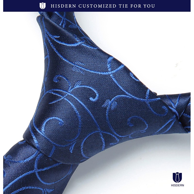 Hisdern TP-01S Men’s Paisley Pattern Necktie and Square Set, Business,