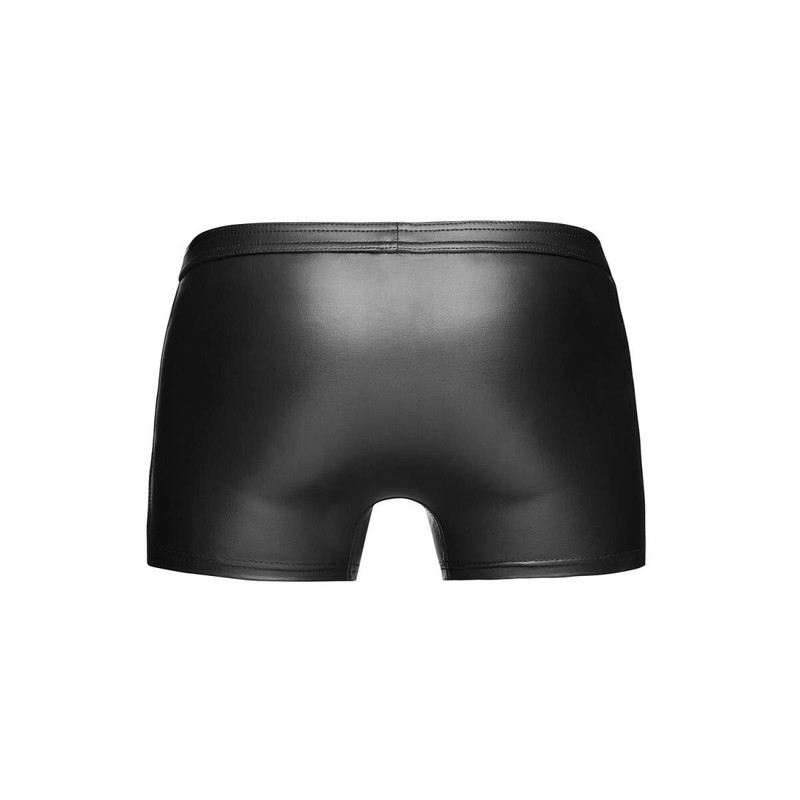 Noir Handmade, Men's Faux Leather Shorts with Zip and Decorative