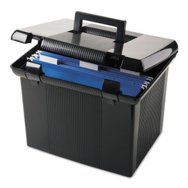 Pendaflex Portable File Box, Black, 11"H x 14" W x 11-1/8" D (41742)