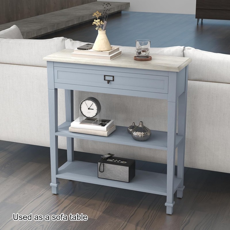 kinbor Skinny Console Table - Narrow Sofa Tables with Drawer