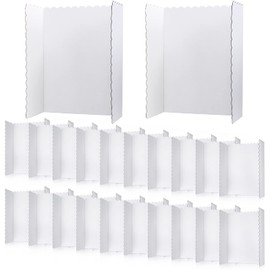 24 Pcs 24 x 36 Inch Trifold Poster Display Boards White for Science Fair Presentation Projects Photo Exhibition Display Tri fold Board Foldable Paperboard for School Supplies Bulk Business