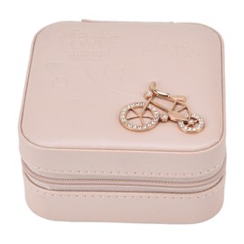 Portable Jewelry Case 4 Partitions 6 Rings Slots Large Capacity Mini Travel Jewellery Box with Mirror for Home Travelling