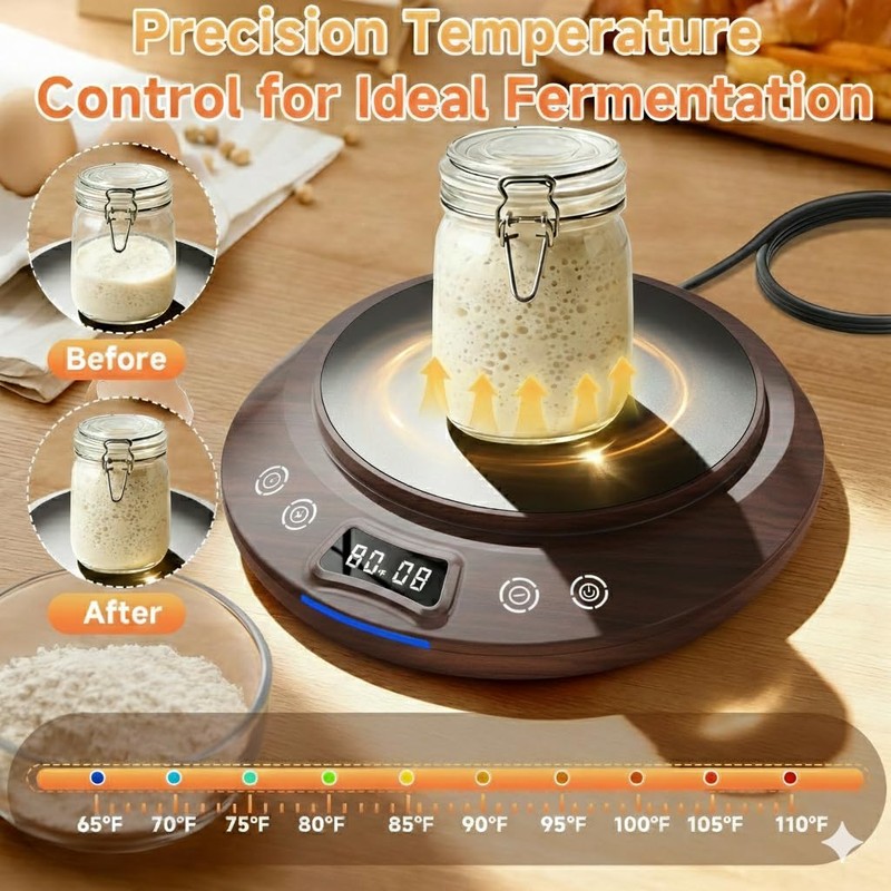 Sourdough Starter Warmer，2026 Upgrade Heating Plate, Bread Maker Machine Helper,