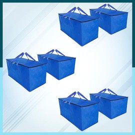 Shalimar Heavy-Duty Moving Bags - Extra Large Storage Bags with Zipper and Backpack Straps – Waterproof - Durable and Foldable Storage Totes for Space Saving – Pack of 6