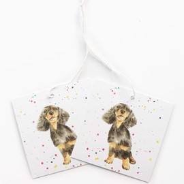 Dachshund Fun Recycled and Recyclable Eco Printed Gift Wrapping paper - 2 sheets - 2 tags