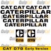 Cat D6D, Cat D7G, Cat D8H Early Version Decal Set.