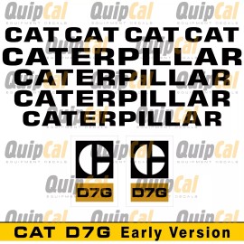 Cat D6D, Cat D7G, Cat D8H Early Version Decal Set. Early Cat Dozer Decals