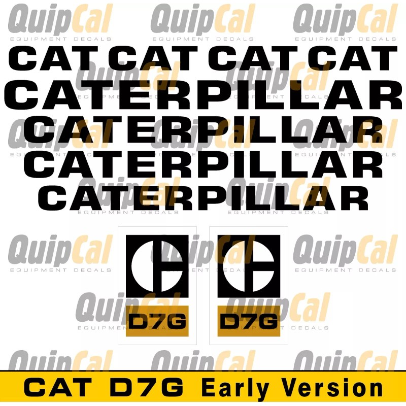 Cat D6D, Cat D7G, Cat D8H Early Version Decal Set.