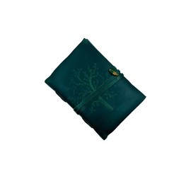 OVERDOSE Deckle Green Leather Tree Journal - Vintage Travel Journal for Men & Women Sketch Writing Diary Sketchbook Book of Shadows Handmade Deckle Edge Paper - 5 x 7 inches | 12 x 17 cm | A6