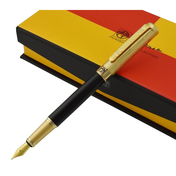 Lanxivi Picasso 24K Gold Plated Cap Fountain Pen Medium Nib