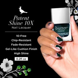 butter LONDON Patent Shine 10X Nail Lacquer Polish, (Emerald) - Gel-Like Finish & Chip-Resistant Nail Lacquer Helps Protects & Strengthens Nails - Vegan & Cruelty-Free (0.2 Fl Oz)