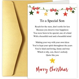 Heartfelt Son Christmas Card from Parents, Sweet Poem Christmas Card for Adult Son, Son Xmas Holiday Card from Dad Mom, Merry Christmas To A Special Son Card
