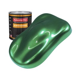 Restoration Shop - Emerald Green Metallic Urethane Basecoat Auto Paint - Quart Paint Color Only - Professional High Gloss Automotive, Car, Truck Refinish Coating