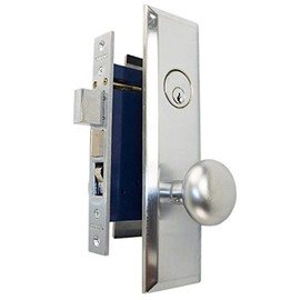 Marks Metro 114A/26D Satin Chrome Mortise Entry, Thru Bolted, Lockset, Lock Set (Right Hand)