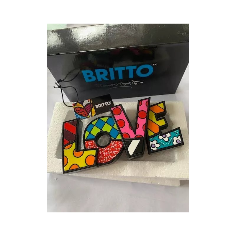 ROMERO BRITTO LOVE WORD ART FIGURINE LARGE 7 IN X