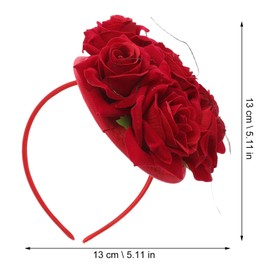 LALAFINA 1pc Delicate Rose Hair Hoops Headband Simulated Flower for Festivals Parties and Costume Accessories Suitable for Adults