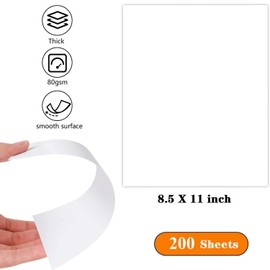 8.5"x11" White Paper for Art Craft 200 Sheets Drawing Paper for Sketching Painting Coloring Doodles Arts Supplies