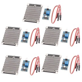 Hailege LM393 Raindrop Sensor Weather Humidity Monitor Sensor Humidity Module Nickel-Plated Plate 3.3-5 V Pack of 5