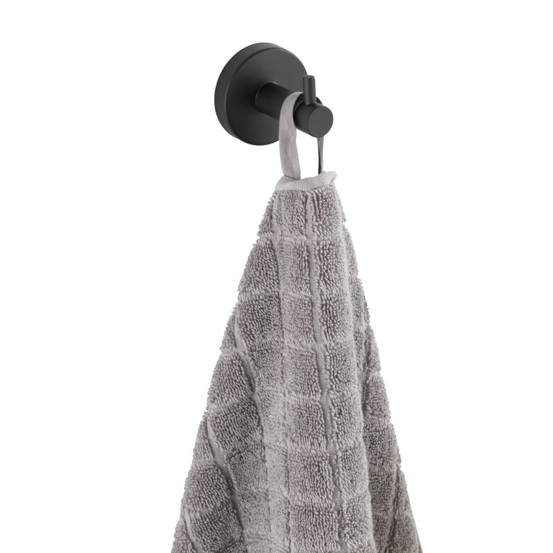 WENKO Uno Bosio Wall Hook Black Matt - Towel Hook,