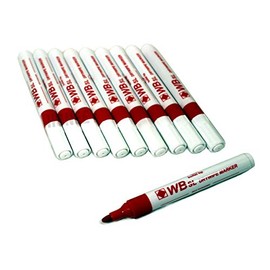 WB SL 8x Red Whiteboard Flipchart Drywipe Marker Pens Pen Bullet Tip Kids School Office