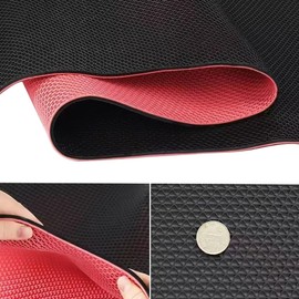 PVC Drainage Floor Mat Non-Slip Commercial Wet Area Mat for Outdoor and Indoor Restaurant Kitchen Bar Swimming Pool Splash Matting Water Drain Flooring Mat (Black and Pink, 3FTX11FT)