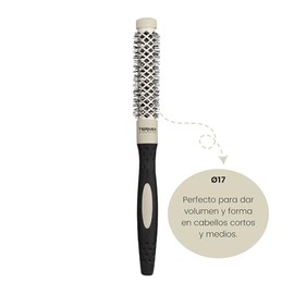Termix Evolution Soft Ø17, Cepillo Redondo Profesional para Cabello Fino y Frágil, Fibras Ionizadas, Secado Rápido con Perforado Romboidal, Mango Ergo