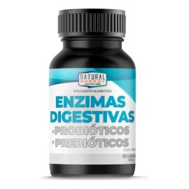 Enzimas Digestivas, Probioticos, Prebioticos Natural E.60cap Sin Sabor