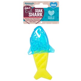 Rosewood Cooling outdoor dog toy, freezable teething shark for summer.,, Indigo Blue