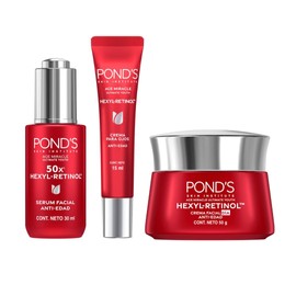 POND'S Age Miracle rutina de 3 pasos: Crema día + Crema Ojos + Sérum Facial, con HEXYL-RETINOL