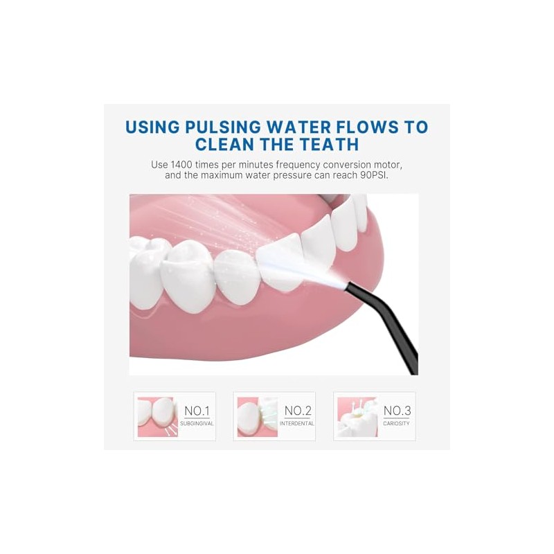 6 Nozzles for Sawgmore TH2D4 Oral Irrigator Black