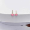 Cute Tiny Red Pink Enamel Heart Gold Plated Small Stud