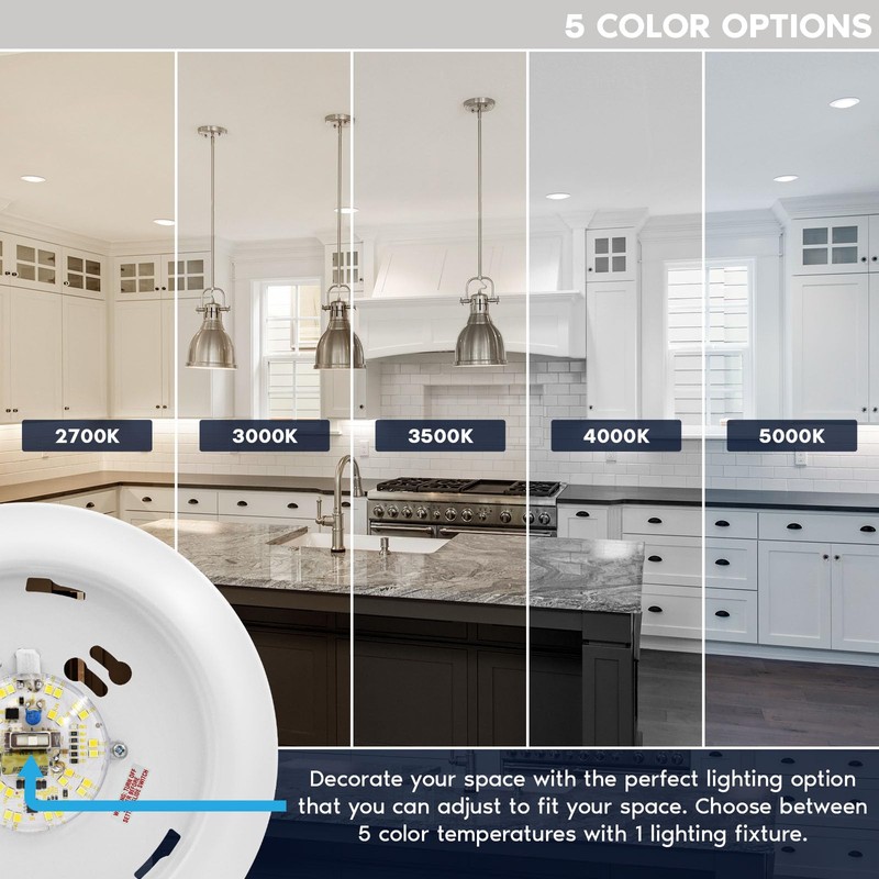 LUXRITE 6 Inch LED Disk Lights, Dimmable Flush Mount Ceiling