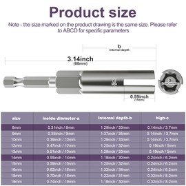 1/4 Inch Hex Shank, Slot Wing Nuts Drill Bit Socket Wrenches Tools Set Power Wing Nut Driver Set, Drills Bits for Panel Nuts Screws Eye C Hook Bolt (2P(8 14))